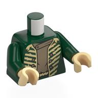Torso, Uniform Jacket, Tan Straw, Rope for Belt, Dark Tan Shirt print, Dark Green Arms, Tan Hands Dark Green