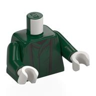 Torso, Dress/Robe, Silver Trim print, Dark Green Arms, White Hands Dunkelgrün