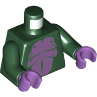 Torso Bare Chest, Medium Lavender Stomach Print, Dark Green Arms, Medium Lavender Hands Dark Green