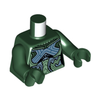 Torso, Blue/Medium Blue/Sand Green Armor (Nakia) print, Dark Green Arms and Hands Dunkelgrün