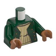 Torso, Jacket, Buttons, Tan Knitted Sweater print, Dark Green Arms, Sienna Brown Hands Dunkelgrün