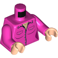 Torso Jacket with Pockets, Buttons Print, Dark Pink Arms, Light Nougat Hands Dark Pink