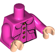 Torso Jacket, Collar, Medium Nougat Buttons, and Stitching Print, Dark Pink Arms, Light Nougat Hands Dark Pink