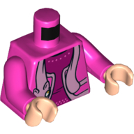 Torso Jacket, Magenta Shirt, Bright Pink Animal Around Neck, Dark Pink Arms, Light Nougat Hands Dunkelrosa