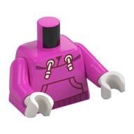 Torso, Hoodie, Pockets, Magenta Trim, White Laces print, Dark Pink Arms, White Hands Dunkelrosa