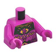 Torso, Yellow Eyes, Magenta Jewel, Dark Green and Gold Decorations print, Dark Pink Arms and Hands Dark Pink