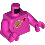 Torso Classic Space Logo Print (2019 Version), Dark Pink Arms and Hands Dark Pink