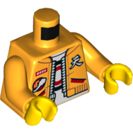 Torso Jacket with Patches, White Shirt, Bright Light Orange Arms, Yellow Hands Bright Light Orange