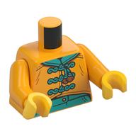 Torso, Tang Jacket, Dark Turquoise Laces, Belt print, Bright Light Orange Arms, Yellow Hands Leuchtendes Hellorange
