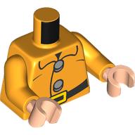 Torso, Black Belt, Bright Light Orange Belt Buckle, Silver Buttons print, Bright Light Orange Arms, Light Nougat Hands Bright Light Orange