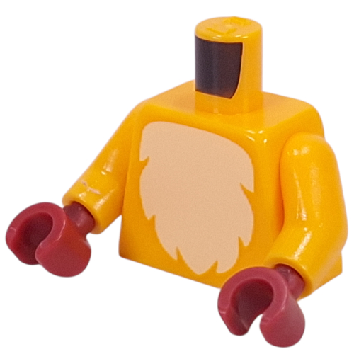 Torso, White Furry Chest print, Bright Light Orange Arms, Dark Red Hands Leuchtendes Hellorange