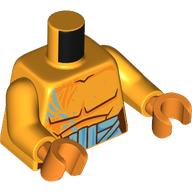 Torso, Bare Chest, Bright Light Blue Sash/Belt print, Bright Light Orange Arms, Orange Hands Bright Light Orange