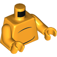Torso 2 Black Curved Body Lines print, Bright Light Orange Arms and Hands Bright Light Orange