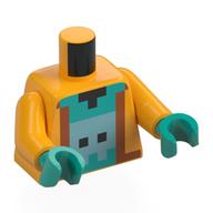 Torso, Pixelated Jacket, Dark Turquoise Chest, Metal Blue Creature print, Bright Light Orange Arms, Dark Turquoise Hands Leuchtendes Hellorange