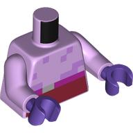 Torso, Pixelated Chest, Magenta Belt, Dark Red Pants print, Lavender Arms, Dark Purple Hands Lavender