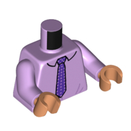Torso, Shirt, Dark Purple Dotted Tie, Lavender Arms, Nougat Hands Lavender