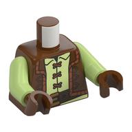 Torso, Reddish Brown Jacket, Dark Orange Trim, Yellowish Green Shirt, Laces, Black Belt print, Yellowish Green Arms, Reddish Brown Hands Reddish Brown
