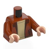 Torso, Jacket, Reddish Brown Collar, Tan Knitted Sweater print, Dark Orange Arms, Light Nougat Hands Dunkelorange