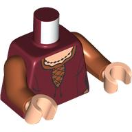 Torso, Tunic, Dark Orange Shirt, Black Necklace print, Dark Orange Arms, Light Nougat Hands Dunkelrot