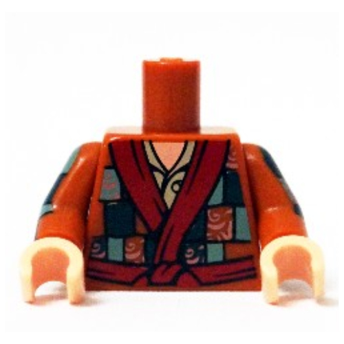 Torso Patchwork Coat with Dark Tan Undershirt Print (Bilbo Baggins), Dark Orange Arms, Light Nougat Hands Dunkelorange