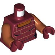 Torso Vest, Brick Wall Print, Dark Orange Arms, Dark Red Hands Dark Red