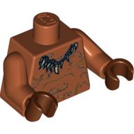 Torso Tattoos with Animal Tooth Necklace Print, Dark Orange Arms, Reddish Brown Hands Dunkelorange