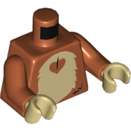 Torso Fur Monkey Stomach, Tan Print, Dark Orange Arms, Tan Hands Dunkelorange