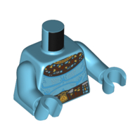 Torso, Tribal Beads Necklace, Loin Cloth print, Medium Azure Arms and Hands Mittelazur
