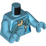 Torso, Na'vi Bare Chest, Azure Fur, Dark Azure Markings print, Medium Azure Arms and Hands Mittelazur