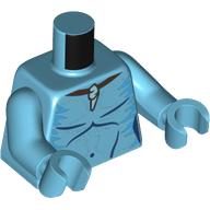 Torso, Na'vi Bare Chest, Shell Pendant, Dark Azure Markings print, Medium Azure Arms and Hands Mittelazur