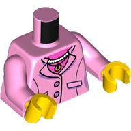 Torso Jacket, Pockets, Necklace, Dark Pink Undershirt Print, Bright Pink Arms, Yellow Hands Leuchtrosa