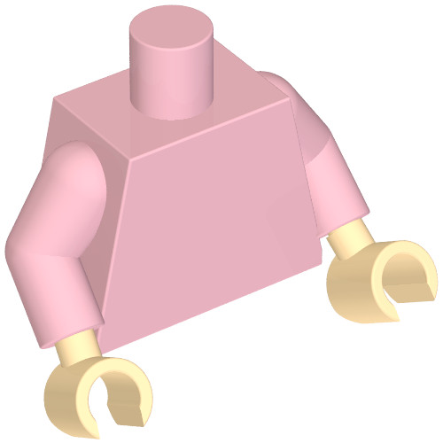 Torso, Dark Blue/Dark Pink Plaid Shirt, Ruffles print with Bright Pink Arms, Light Nougat Hands (Barb) Leuchtrosa