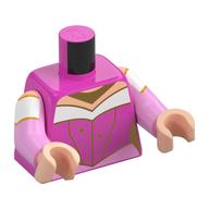 Torso, Dark Pink/Bright Pink/White Dress, Gold Trim print, Bright Pink Arms, Light Nougat Hands Dark Pink
