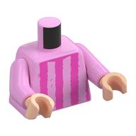 Torso, Dark Pink Stripes print, Bright Pink Arms, Light Nougat Hands Leuchtrosa