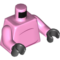 Torso Belly Bump Print, Bright Pink Arms, Black Hands Bright Pink