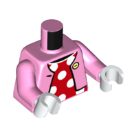Torso Jacket, Red Undershirt with White Spots print, Bright Pink Arms, White Hands Bright Pink