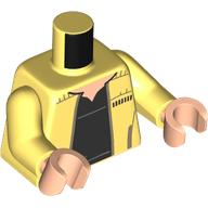 Torso, Jacket, Black Shirt print, Bright Light Yellow Arms, Light Nougat Hands Leuchtendes Hellgelb
