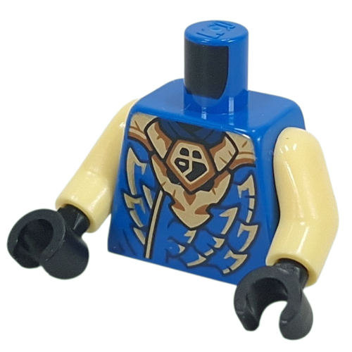 Torso, Ninja Robe, Gold Scales, Dragon print, Bright Light Yellow Arms, Black Hands Blue