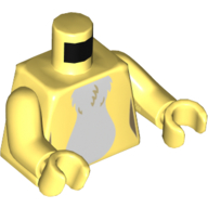 Torso White Fur Print, Bright Light Yellow Arms and Hands Bright Light Yellow