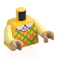 Torso, Orange/Bright Green Argyle Shirt, White Collar print, Bright Light Yellow Arms, Warm Tan Hands Gelb