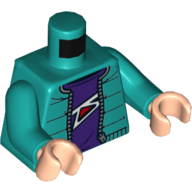 Torso Jacket, Open over Dark Purple Shirt print, Dark Turquoise Arms, Light Nougat Hands Dark Turquoise