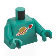 Torso, Classic Space Logo print, Dark Turquoise Arms and Hands Dark Turquoise