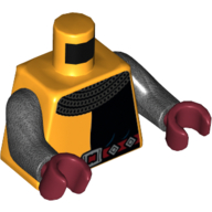 Torso Armor, Black Panel and Scarf, Belt Print, Pearl Dark Gray Arms, Dark Red Hands Bright Light Orange