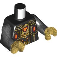 Torso, Gold Circuitry, Dark Red/Orange Symbol print, Pearl Dark Gray Arms, Pearl Gold Hands Schwarz
