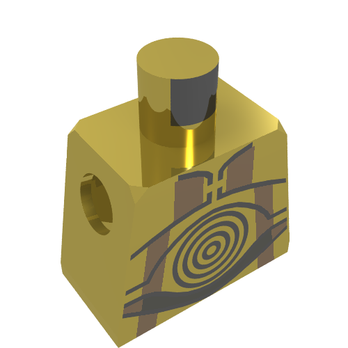 Torso Droid, Concentric Circles Print (C-3PO), Chrome Gold Arms and Hands Chrome Gold