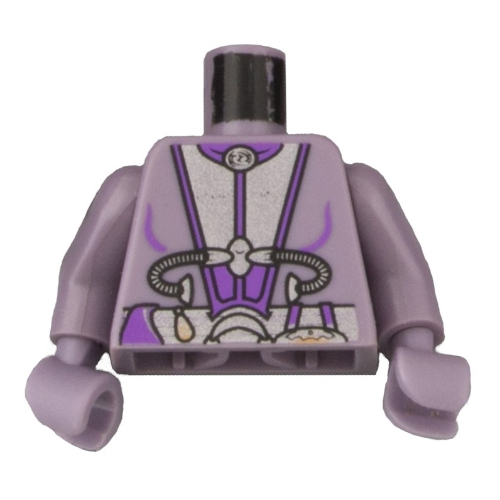 Torso Space Suit, Silver and Purple Utility Gear Print (Zam), Sand Purple Arms and Hands Sand Purple