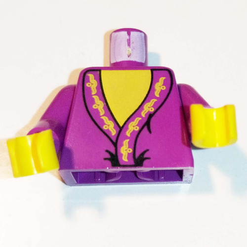 Torso Robe with Yellow Trim, Yellow Neck Print (Dumbledore), Purple Arms, Yellow Hands Purple