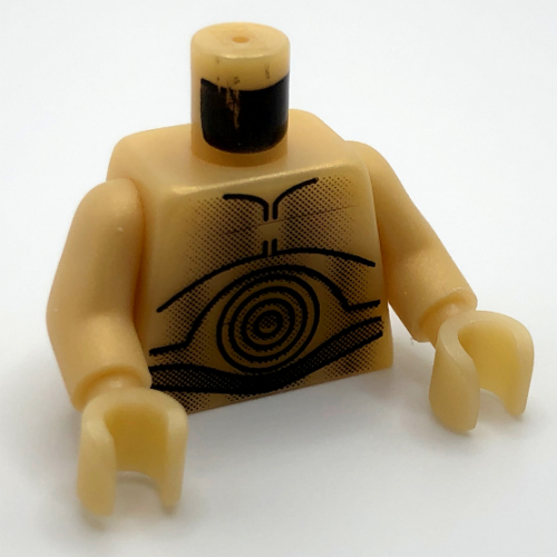 Torso Droid, Concentric Circles Print (C-3PO), Pearl Light Gold Arms and Hands Pearl Light Gold