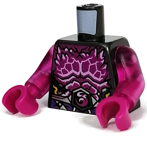 Torso Bare Chest, Magenta Details, Crystals, Dark Purple Sash Belt Print, Trans-Dark Pink Arms, Magenta Hands Pearl Titanium