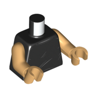 Torso Vest, Creases print, Warm Tan Arms and Hands Schwarz